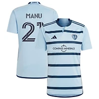 Manu Garcia Manu Men's adidas Light Blue Sporting Kansas City 2023 Hoops 4.0 Replica Custom Jersey