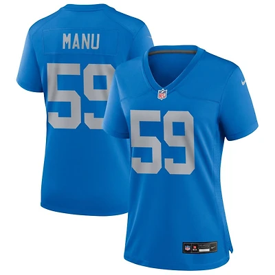 Giovanni Manu Women's Nike Blue Detroit Lions Alternate Custom Game Jersey