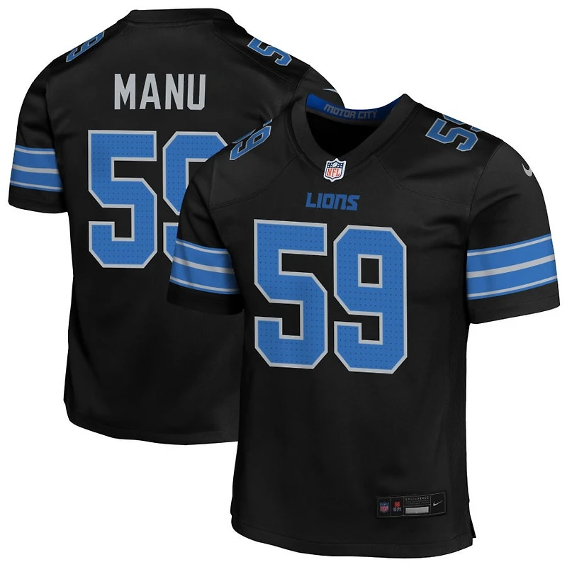 Giovanni Manu Youth Nike Detroit Lions Alternate Custom Game Jersey