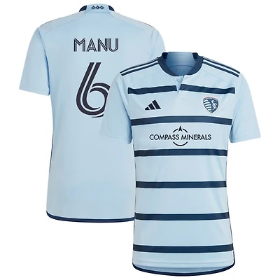 Manu Garcia Manu Men's adidas Light Blue Sporting Kansas City 2023 Hoops 4.0 Replica Custom Jersey