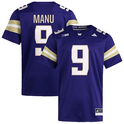 Jacob Manu Men's adidas  Purple Washington Huskies NIL Pick-A-Player Home Premier Football Jersey