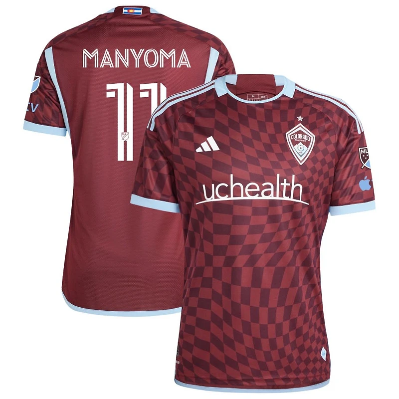 Alexis Manyoma Men's adidas Burgundy Colorado Rapids 2024 One Flag Kit Authentic Custom Jersey