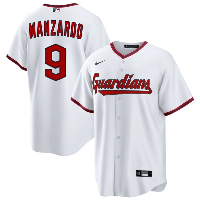 Kyle Manzardo Men's Nike  White Cleveland Guardians Home Custom Replica Jersey
