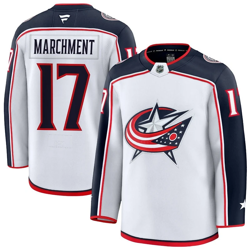 Mason Marchment Men's Fanatics White Columbus Blue Jackets Away Premium Custom Jersey