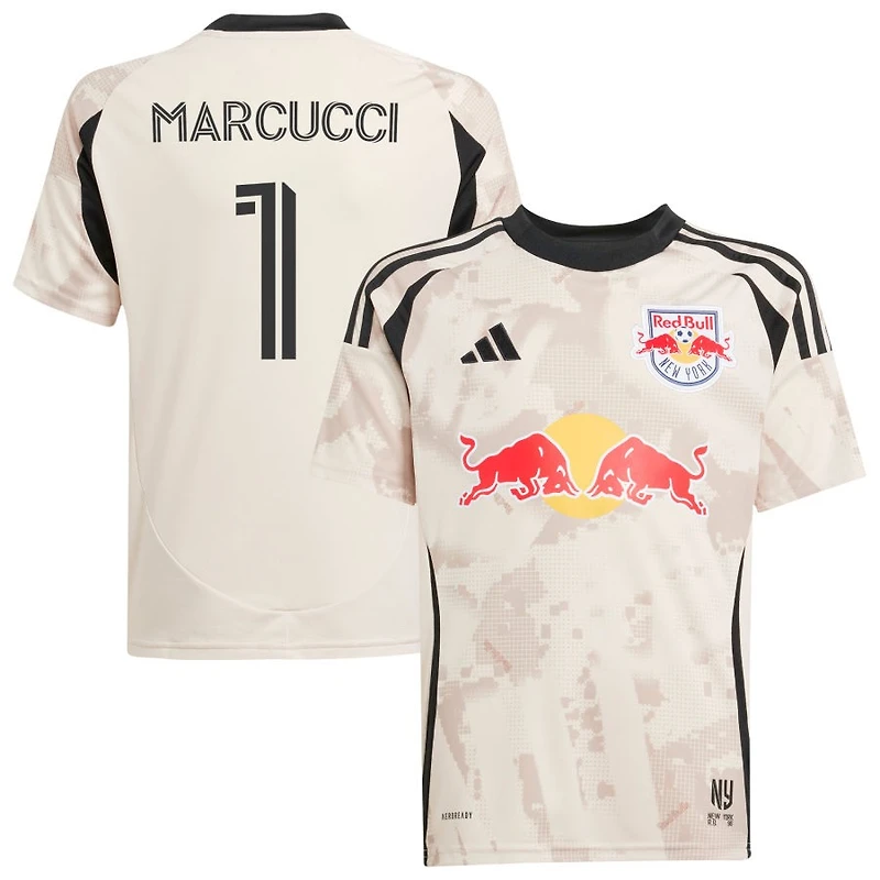 Anthony Marcucci Youth adidas  Tan New York Red Bulls 2025 Stone Kit Replica Custom Jersey