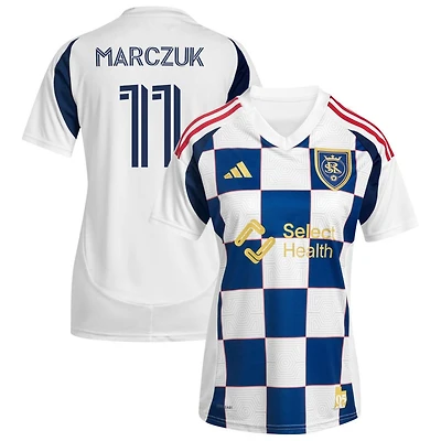 Dominik Marczuk Women's adidas  White Real Salt Lake 2025 Grid City Replica Custom Jersey