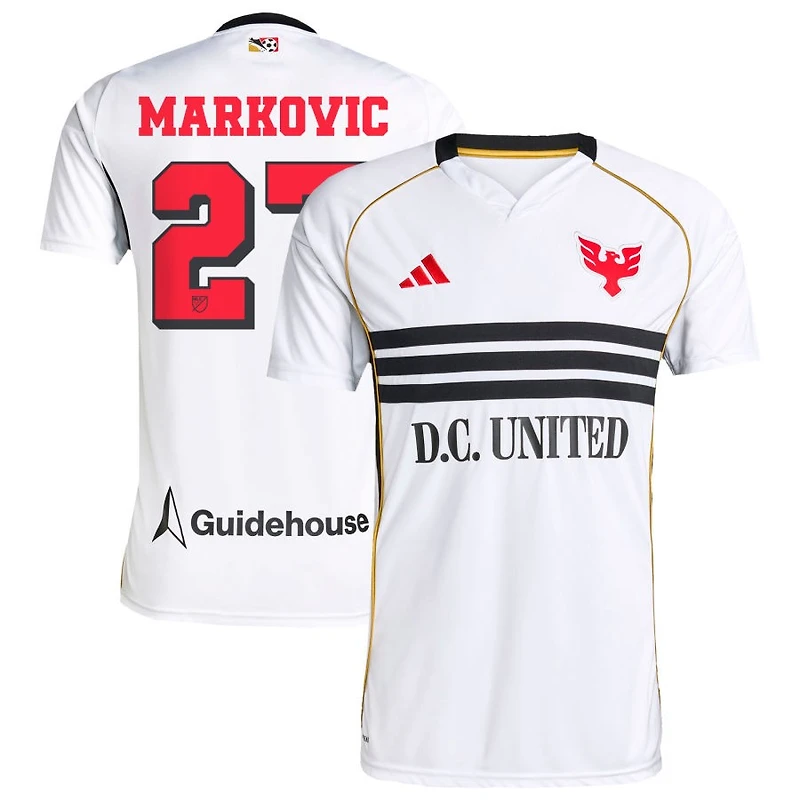 Nikola Markovic Men's adidas White D.C. United 2025 Third Replica Custom Jersey