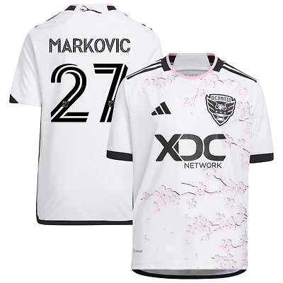 Nikola Markovic Youth adidas White D.C. United 2023 The Cherry Blossom Kit Replica Custom Jersey