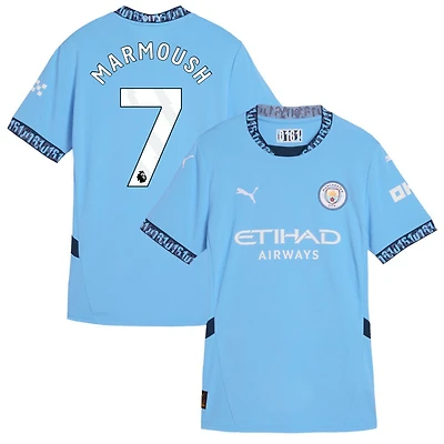 Omar Marmoush Women's Puma Light Blue Manchester City 2024/25 Home Replica Custom Jersey