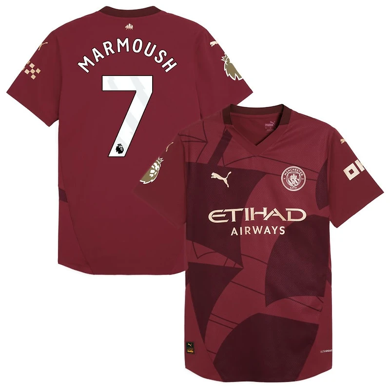 Omar Marmoush Men's Puma Burgundy Manchester City 2024/25 Third Authentic Custom Jersey