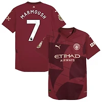 Omar Marmoush Men's Puma  Burgundy Manchester City 2024/25 Third Authentic Custom Jersey