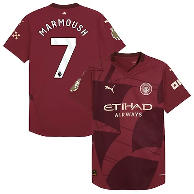 Omar Marmoush Men's Puma  Burgundy Manchester City 2024/25 Third Authentic Custom Jersey