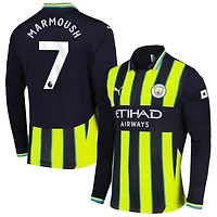 Omar Marmoush Men's Puma Navy Manchester City 2024/25 Away Replica Long Sleeve Custom Jersey