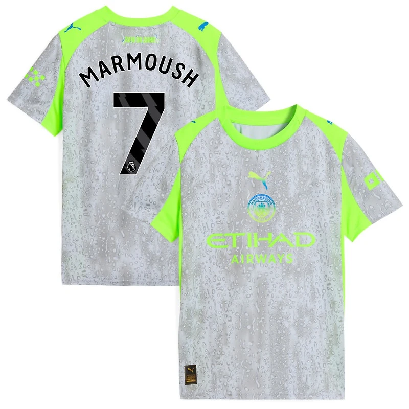 Omar Marmoush Youth Puma Green/Neon Green Manchester City 2025/26 Third Replica Custom Jersey