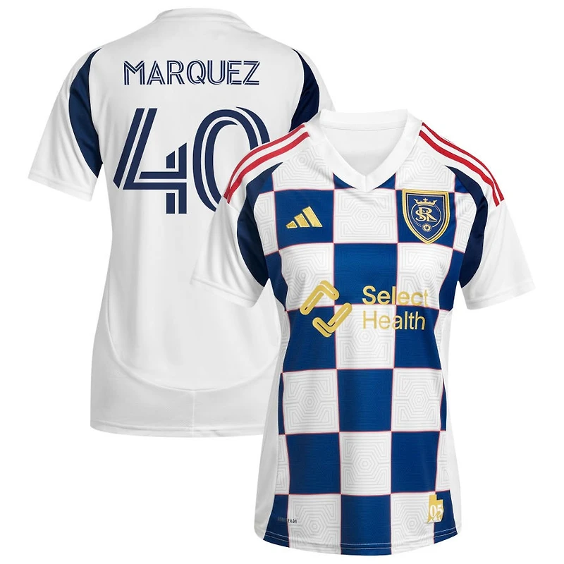 Omar Marquez Women's adidas  White Real Salt Lake 2025 Grid City Replica Custom Jersey