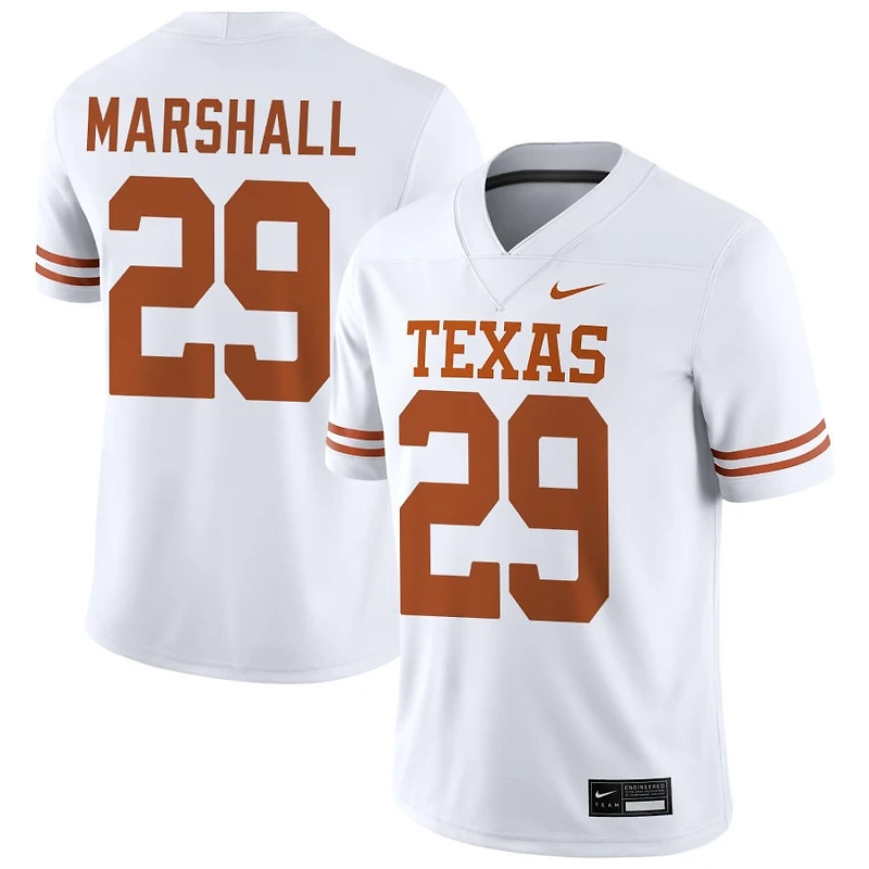 Carson Marshall Men's Nike White Texas Longhorns NIL Pick-A-Player Game Jersey