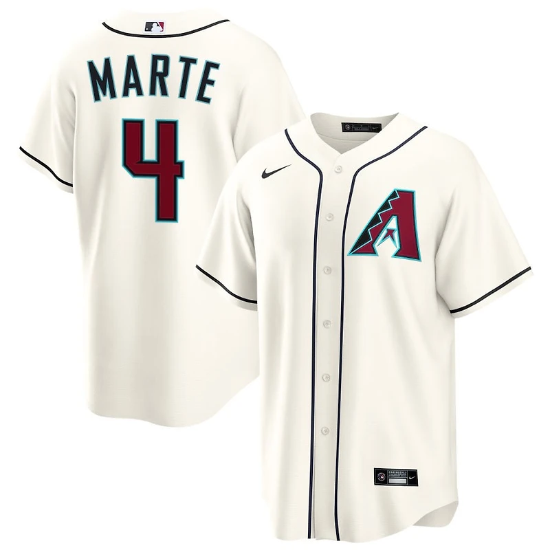 Ketel Marte Men's Nike Cream Arizona Diamondbacks Home Custom Replica Jersey