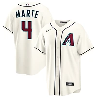Ketel Marte Men's Nike  Cream Arizona Diamondbacks Home Custom Replica Jersey