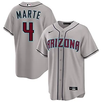 Ketel Marte Men's Nike  Gray Arizona Diamondbacks Road Custom Replica Jersey