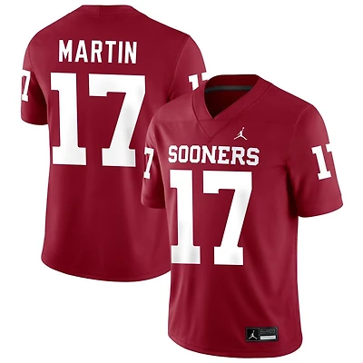 Josiah Martin Men's Jordan Brand Crimson Oklahoma Sooners NIL Pick-A-Player Football Replica Jersey