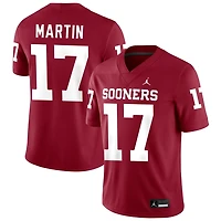 Josiah Martin Men's Jordan Brand Crimson Oklahoma Sooners NIL Pick-A-Player Football Replica Jersey
