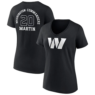 Women's Black Washington Commanders Personalized Name & Number Monochrome V-Neck T-Shirt