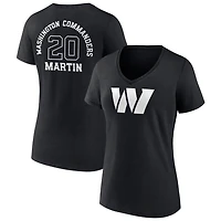 Women's Black Washington Commanders Personalized Name & Number Monochrome V-Neck T-Shirt