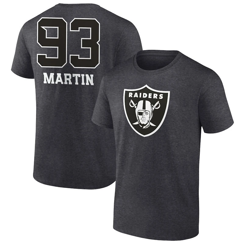 Men's Charcoal Las Vegas Raiders Personalized Name & Number Monochrome T-Shirt