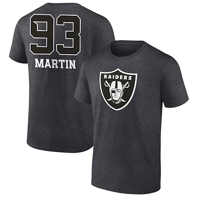 Men's Charcoal Las Vegas Raiders Personalized Name & Number Monochrome T-Shirt