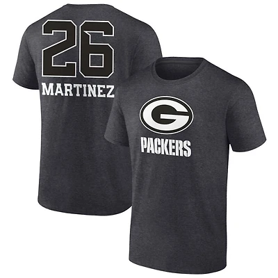 Men's Charcoal Green Bay Packers Personalized Name & Number Monochrome T-Shirt