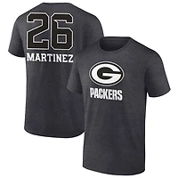 Men's Charcoal Green Bay Packers Personalized Name & Number Monochrome T-Shirt