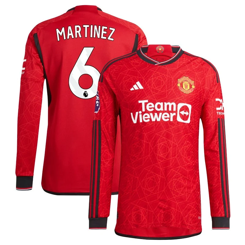 Lisandro Martinez Men's adidas  Red Manchester United 2023/24 Home Authentic Custom Long Sleeve Jersey