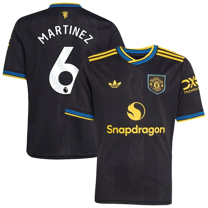 Lisandro Martinez Youth adidas Black Manchester United 2025/26 Third Replica Custom Jersey