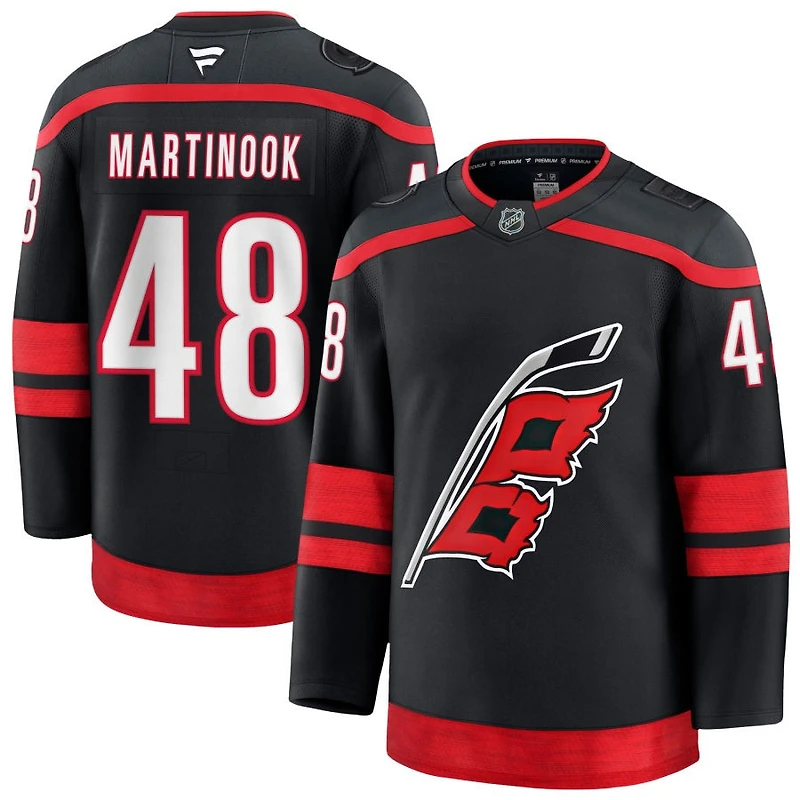 Jordan Martinook Men's Fanatics Black Carolina Hurricanes Home Premium Custom Jersey