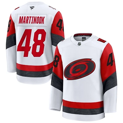 Jordan Martinook Men's Fanatics White Carolina Hurricanes Away Premium Custom Jersey