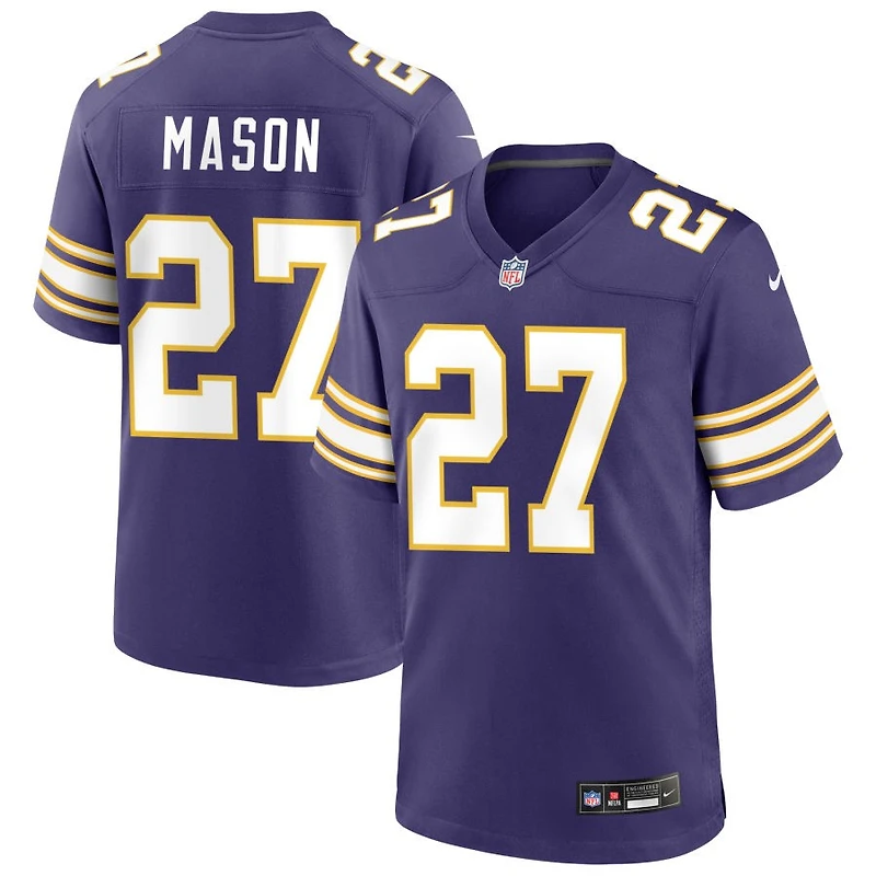 Jordan Mason Men's Nike Purple Minnesota Vikings Classic Custom Game Jersey