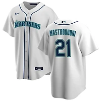 Miles Mastrobuoni Men's Nike White Seattle Mariners Home Replica Custom Jersey