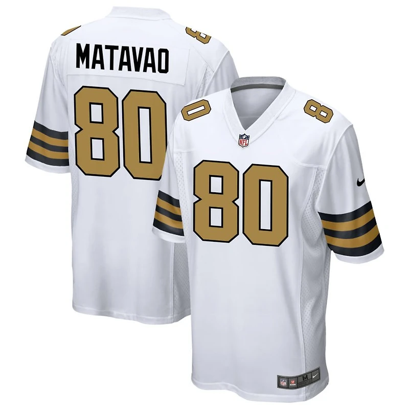 Moliki Matavao Men's Nike  White New Orleans Saints Alternate Custom Game Jersey