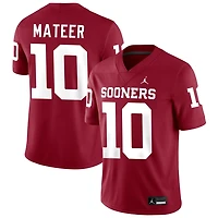 John Mateer Men's Jordan Brand Crimson Oklahoma Sooners NIL Pick-A-Player Football Replica Jersey
