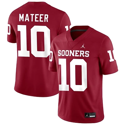 John Mateer Men's Jordan Brand Crimson Oklahoma Sooners NIL Pick-A-Player Football Replica Jersey