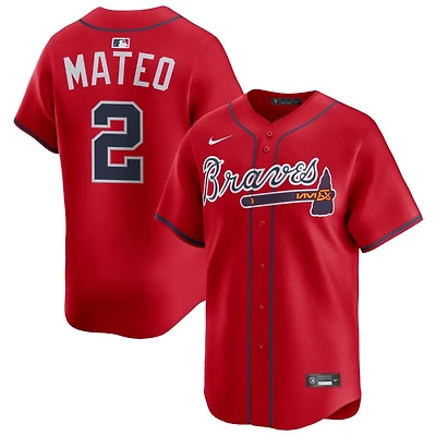 Jorge Mateo Men's Nike Red Atlanta Braves Alternate Limited Custom Jersey