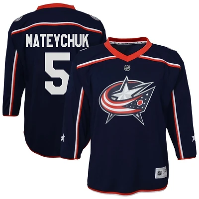 Denton Mateychuk Youth  Navy Columbus Blue Jackets Home Replica Custom Jersey