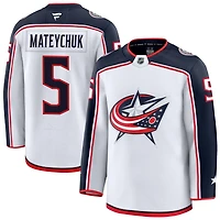 Denton Mateychuk Men's Fanatics White Columbus Blue Jackets Away Premium Custom Jersey