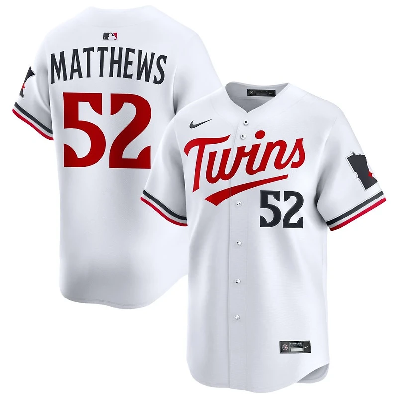 Zebby Matthews Men's Nike White Minnesota Twins Home Limited Custom Jersey