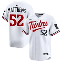 Zebby Matthews Men's Nike White Minnesota Twins Home Limited Custom Jersey