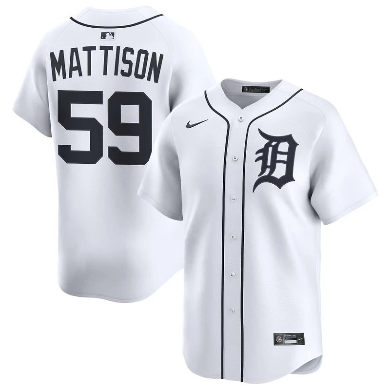 Tyler Mattison Men's Nike White Detroit Tigers Home Limited Custom Jersey