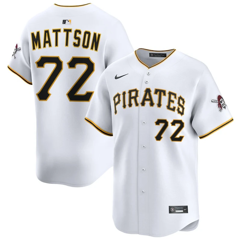Isaac Mattson Men's Nike White Pittsburgh Pirates Home Limited Custom Jersey