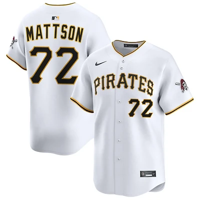 Isaac Mattson Men's Nike White Pittsburgh Pirates Home Limited Custom Jersey
