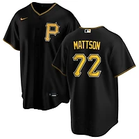 Isaac Mattson Men's Nike Black Pittsburgh Pirates Alternate Replica Custom Jersey