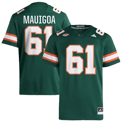 Francis Mauigoa Men's adidas Green Miami Hurricanes NIL Pick-A-Player Alternate Premier Football Jersey
